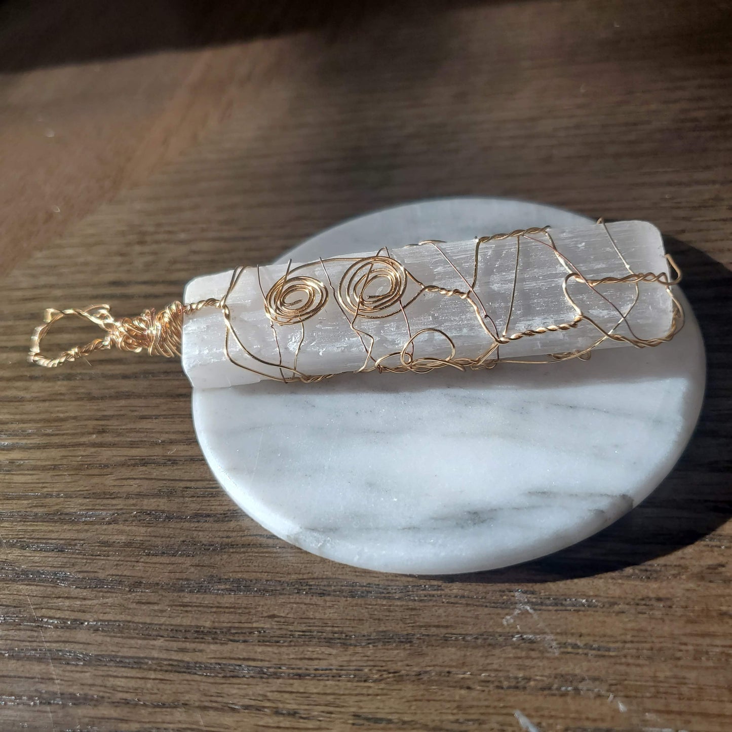 Selenite Crystal Necklace Pendant Only