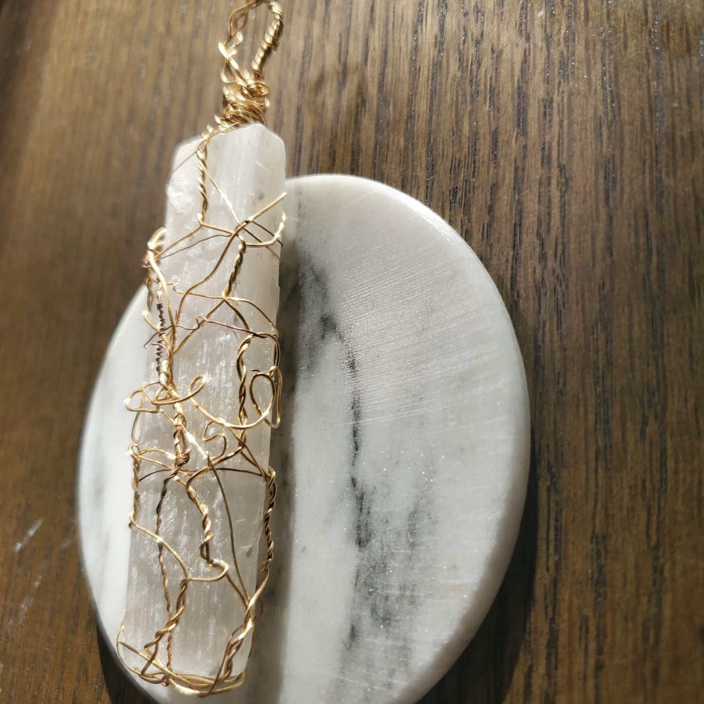 Selenite Crystal Necklace Pendant Only