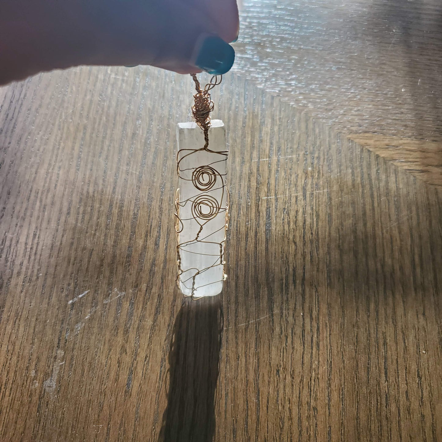 Selenite Crystal Necklace Pendant Only