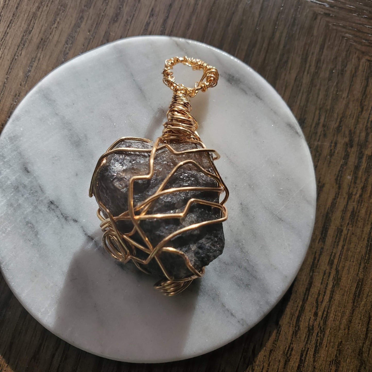 Obsidian Crystal Necklace Pendant Only