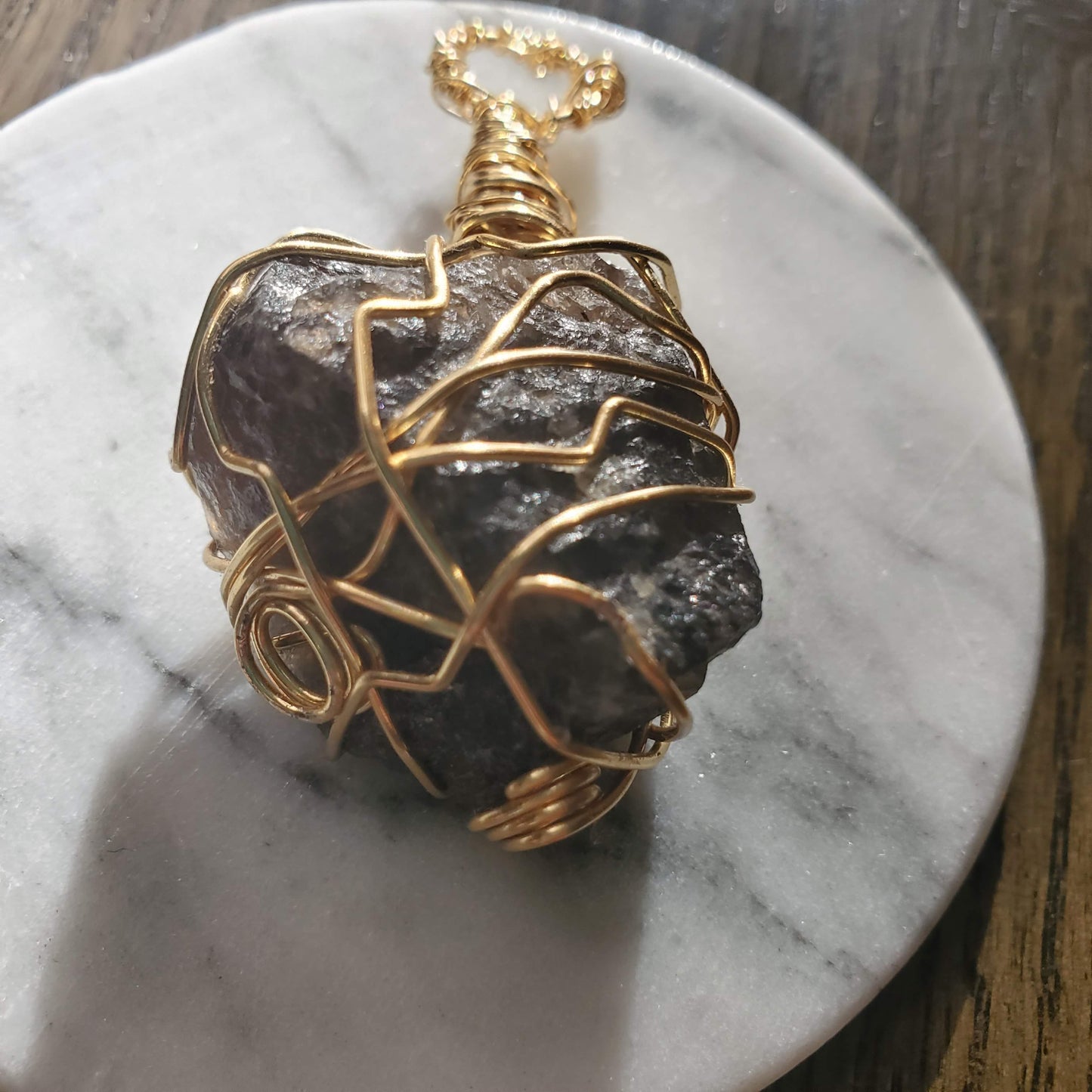 Obsidian Crystal Necklace Pendant Only