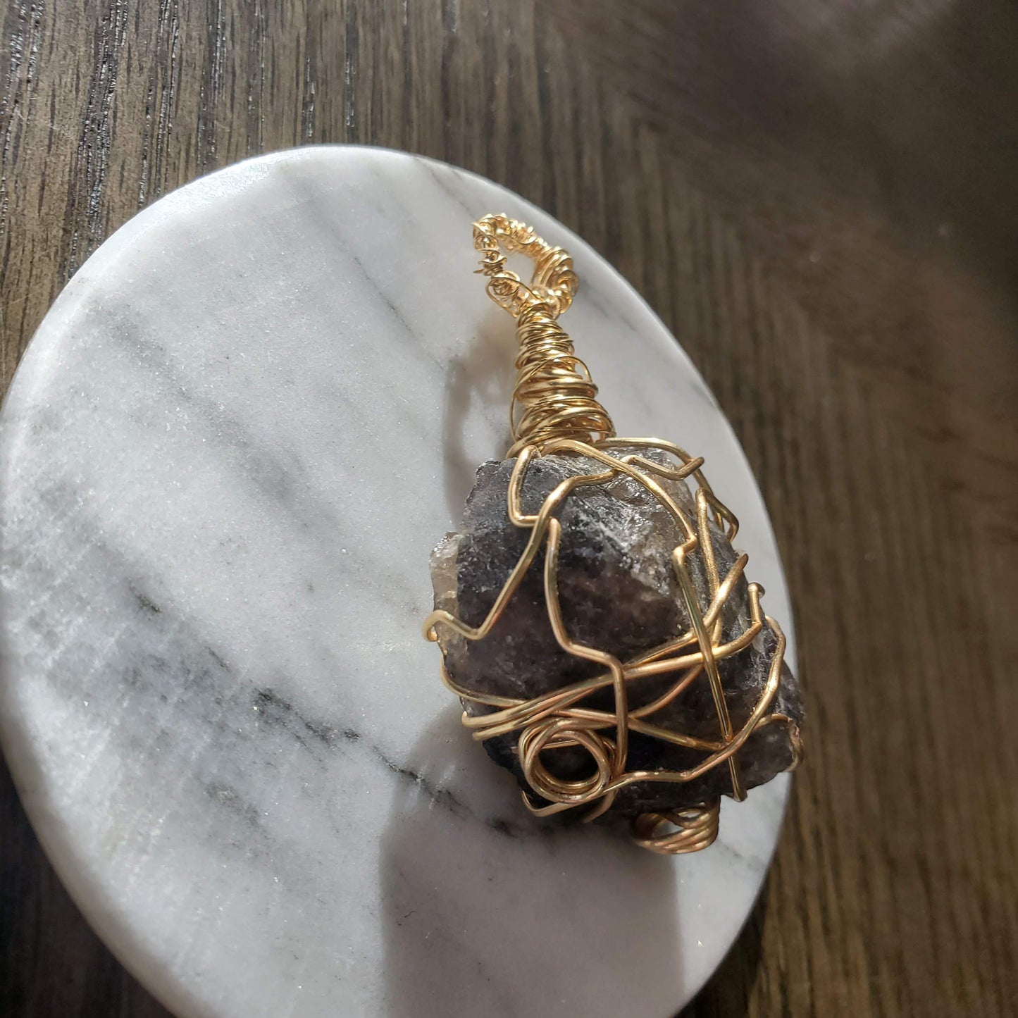 Obsidian Crystal Necklace Pendant Only