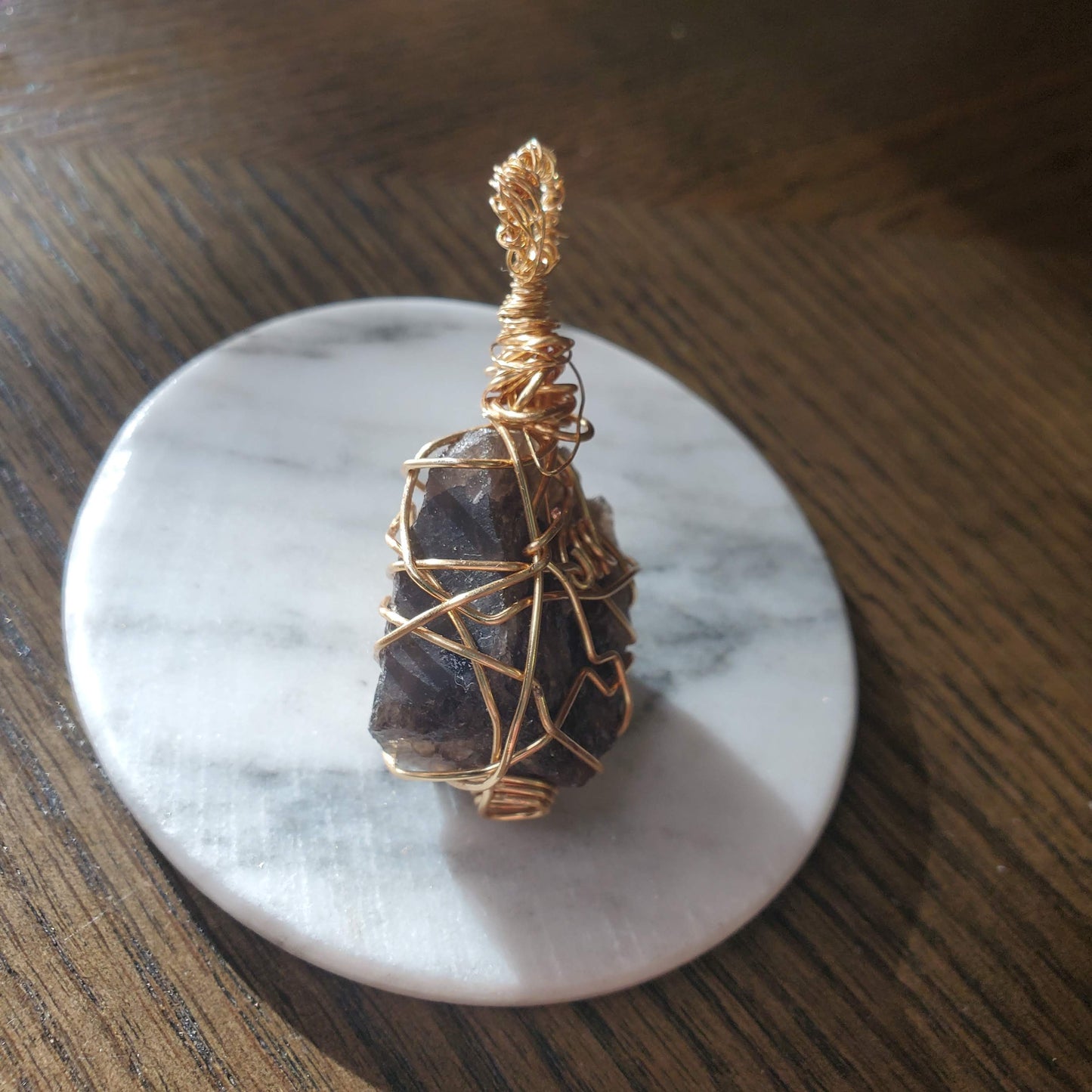 Obsidian Crystal Necklace Pendant Only
