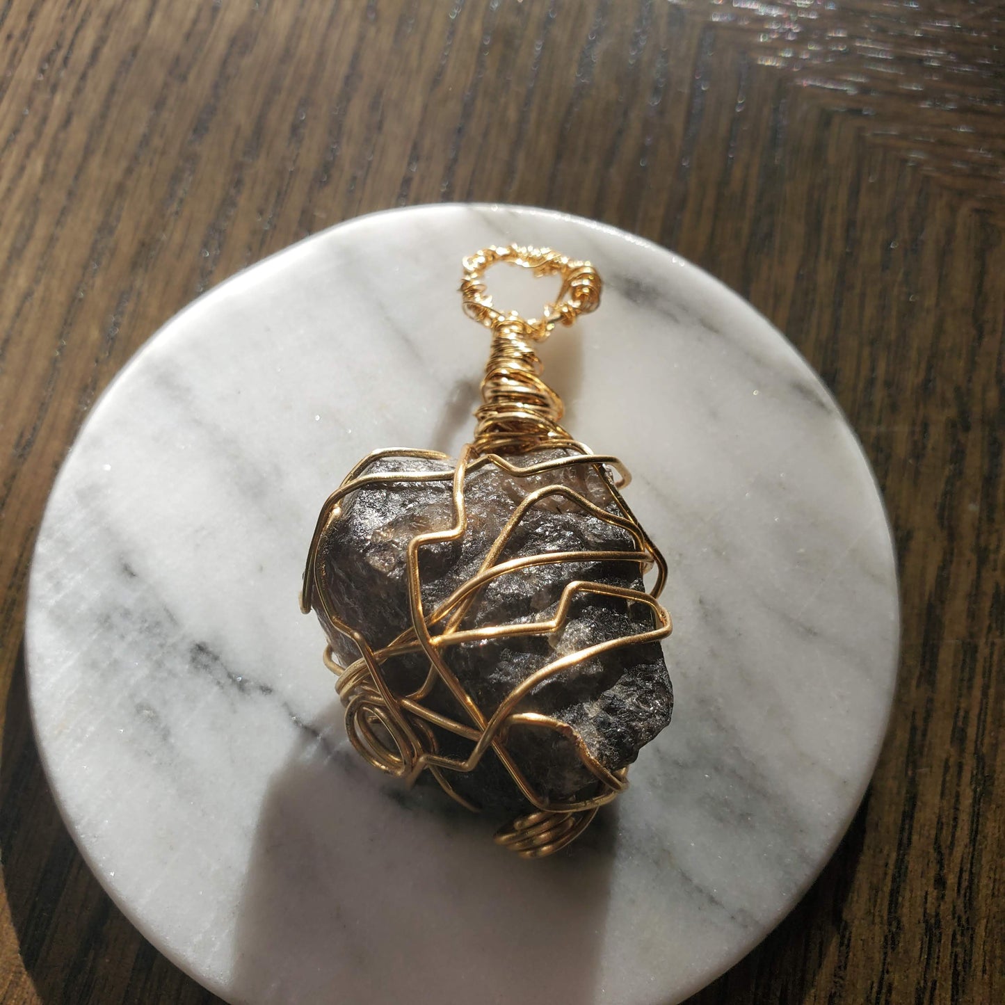 Obsidian Crystal Necklace Pendant Only
