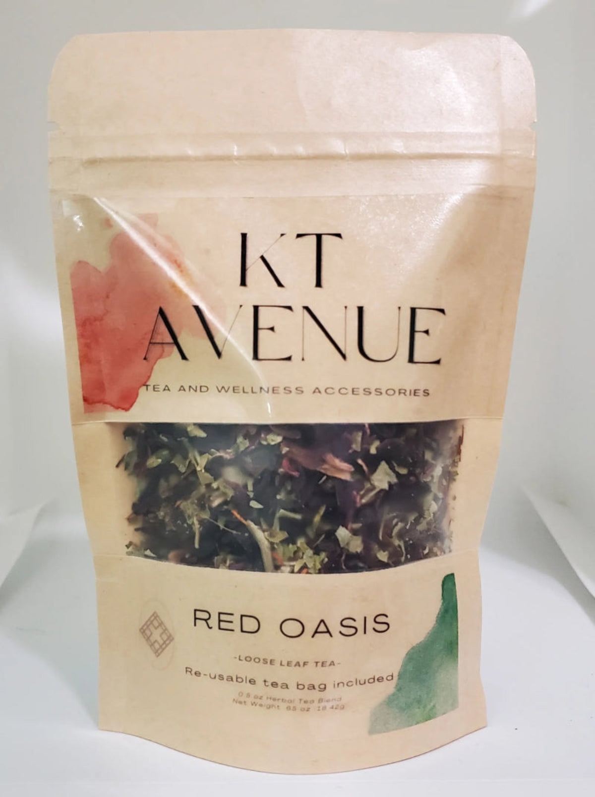 KT Avenue Red Oasis tea package on a white background