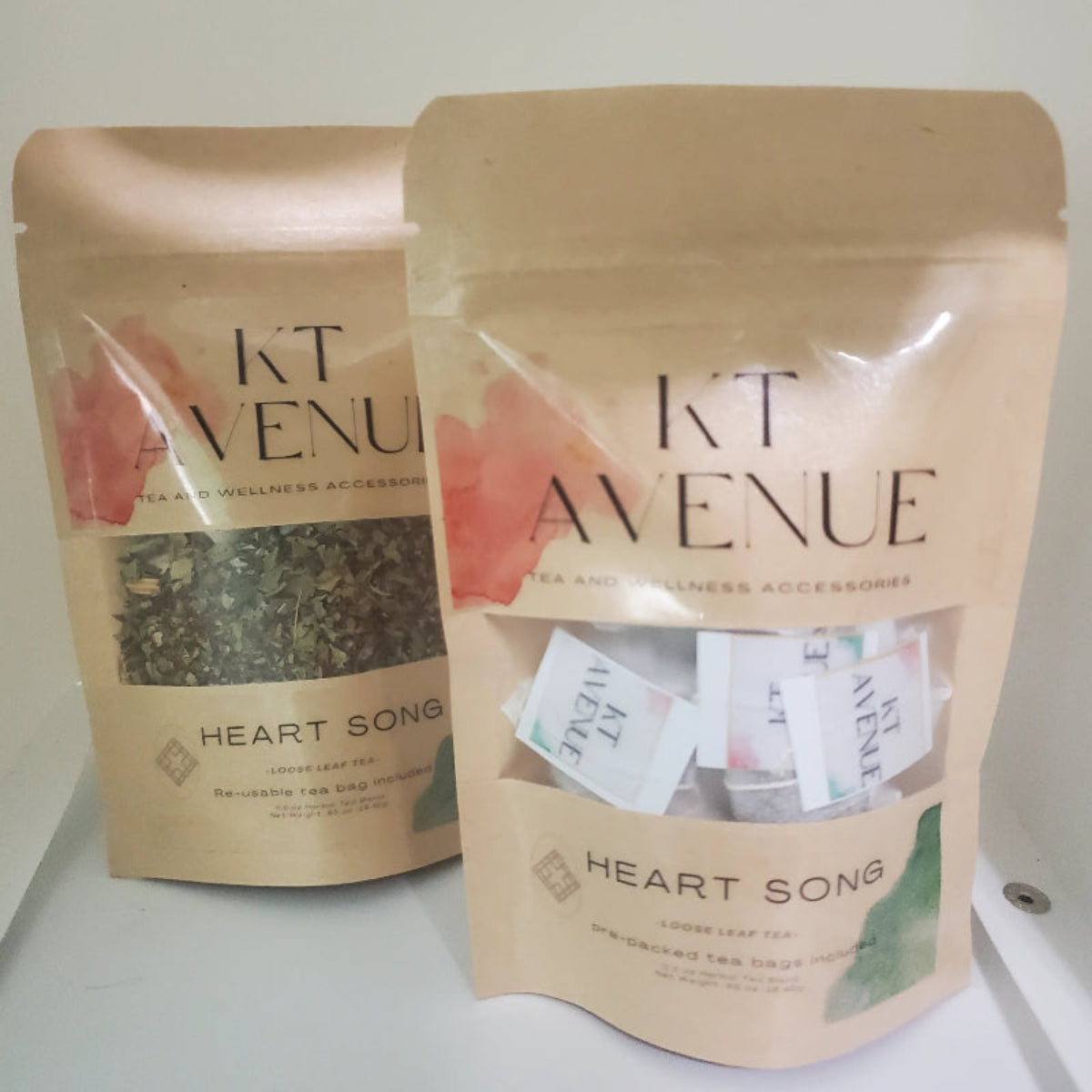 Packaging display of KT Avenue tea blend Heart Song