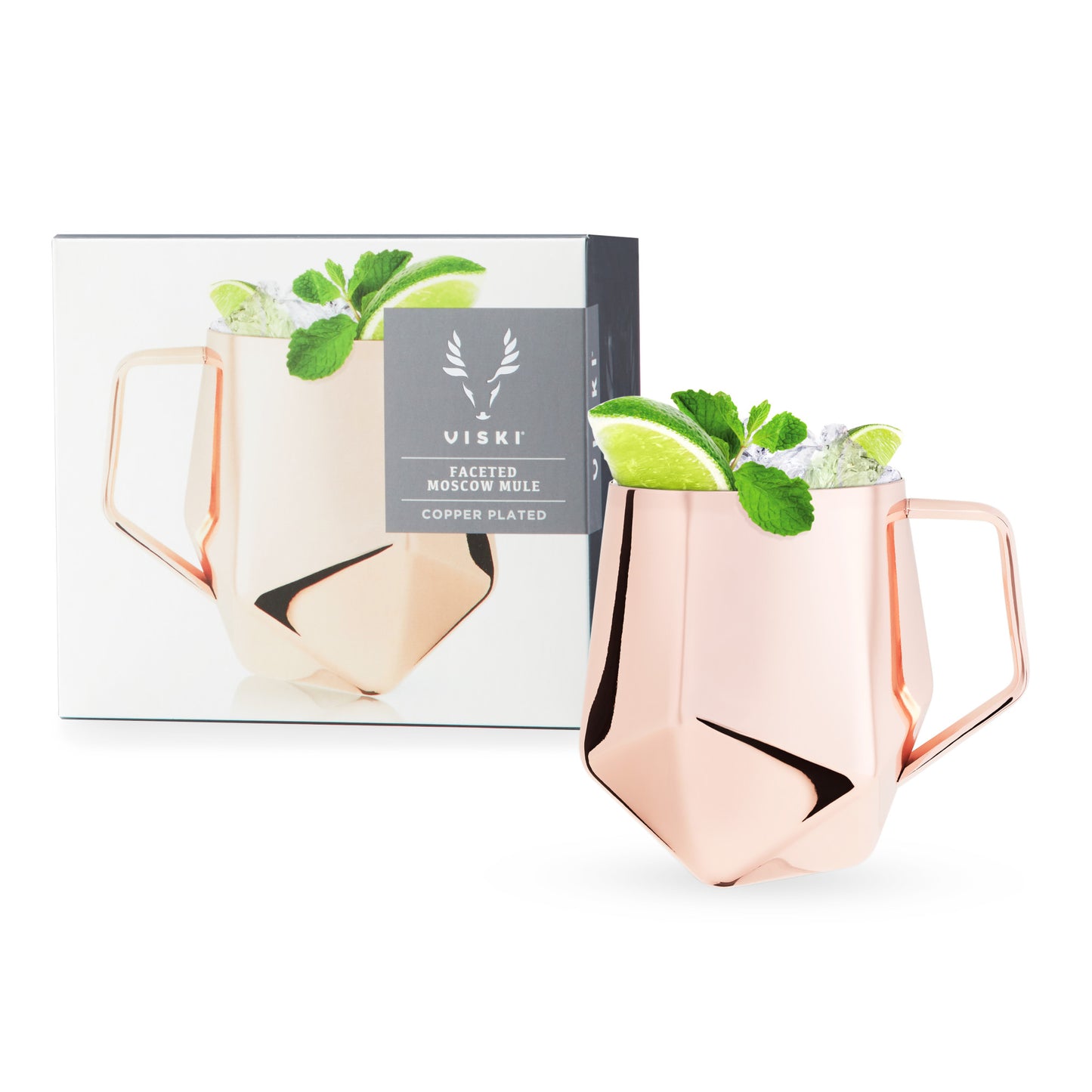 Modern Moscow Mule Cocktail Mug with Faceted Design